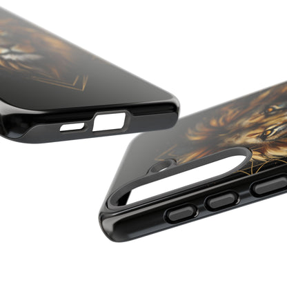 Majestic Lion Phone Case – Black Gold Luxury Lion Art Tough Protective Case