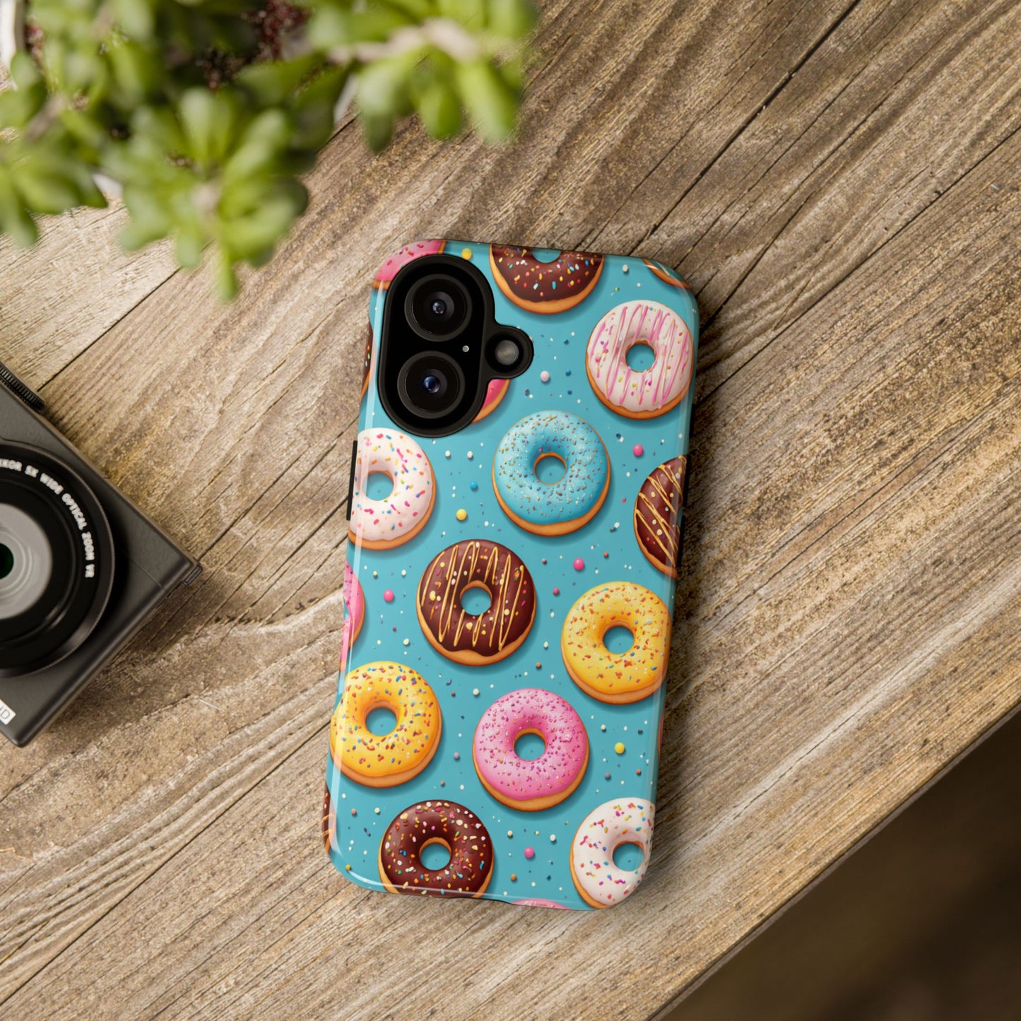 Cute Donut Pattern Phone Case – Colorful Sprinkles Dessert Design for Iphone, Samsung Galaxy and Pixel