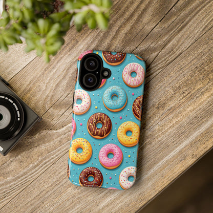 Cute Donut Pattern Phone Case – Colorful Sprinkles Dessert Design for Iphone, Samsung Galaxy and Pixel