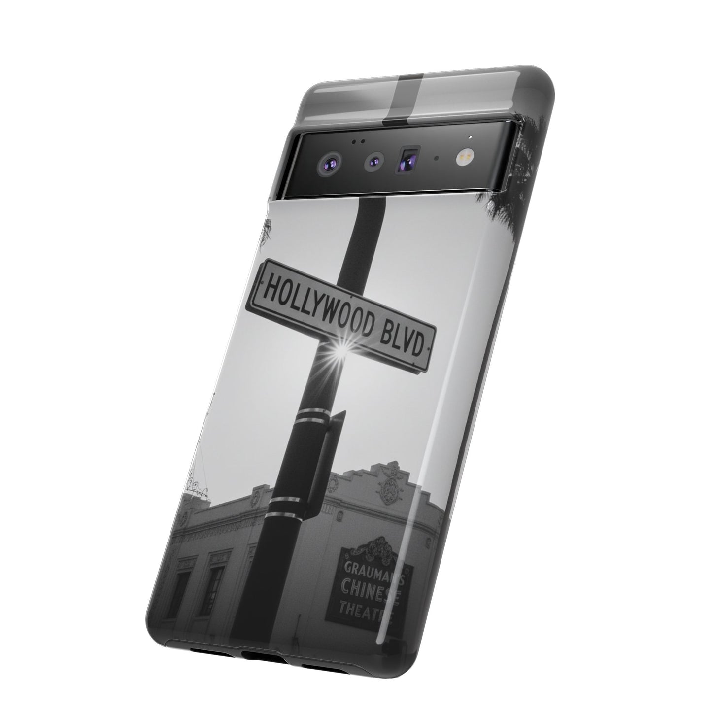 Hollywood Blvd Phone Case | Vintage Los Angeles Street Sign | Black & White LA Aesthetic