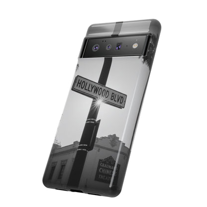 Hollywood Blvd Phone Case | Vintage Los Angeles Street Sign | Black & White LA Aesthetic