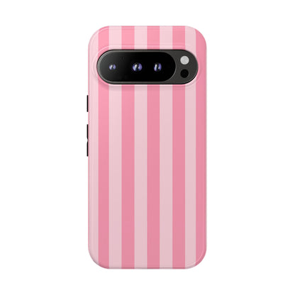 Pink Stripe Phone Case – Pastel Coquette Aesthetic Tough Protective Case