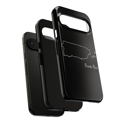 Puerto Rico Outline Phone Case – Minimal Country Map Tough Case (iPhone, Samsung, Pixel)