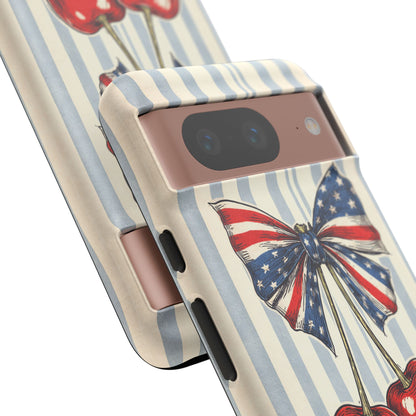 Patriotic Cherry Phone Case Americana Coquette Aesthetic iPhone Samsung