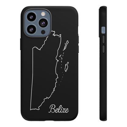 Belize Outline Phone Case – Minimal Country Map Tough Case (iPhone, Samsung, Pixel)