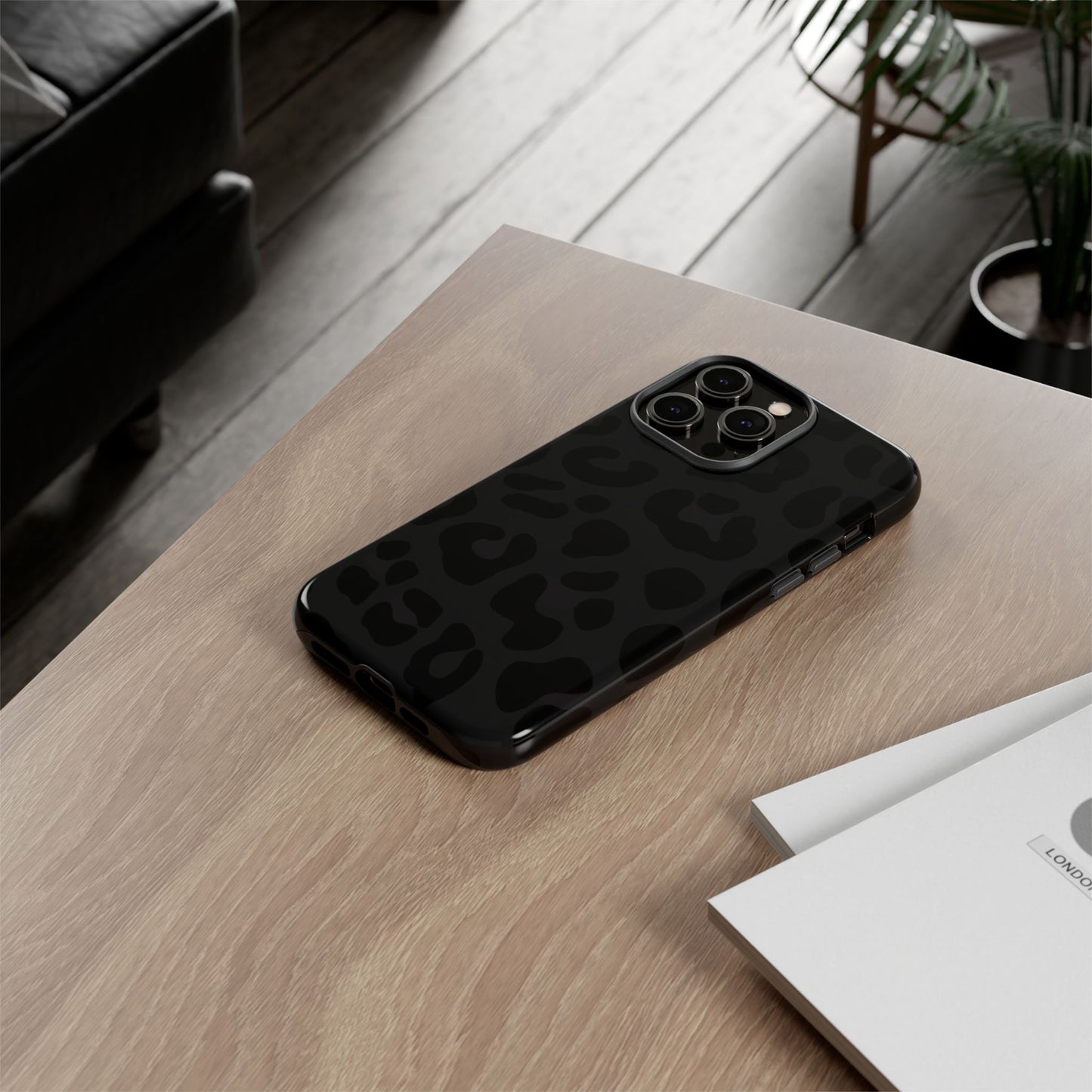 Black Leopard Phone Case | Matte & Glossy Tough Protective iPhone Case