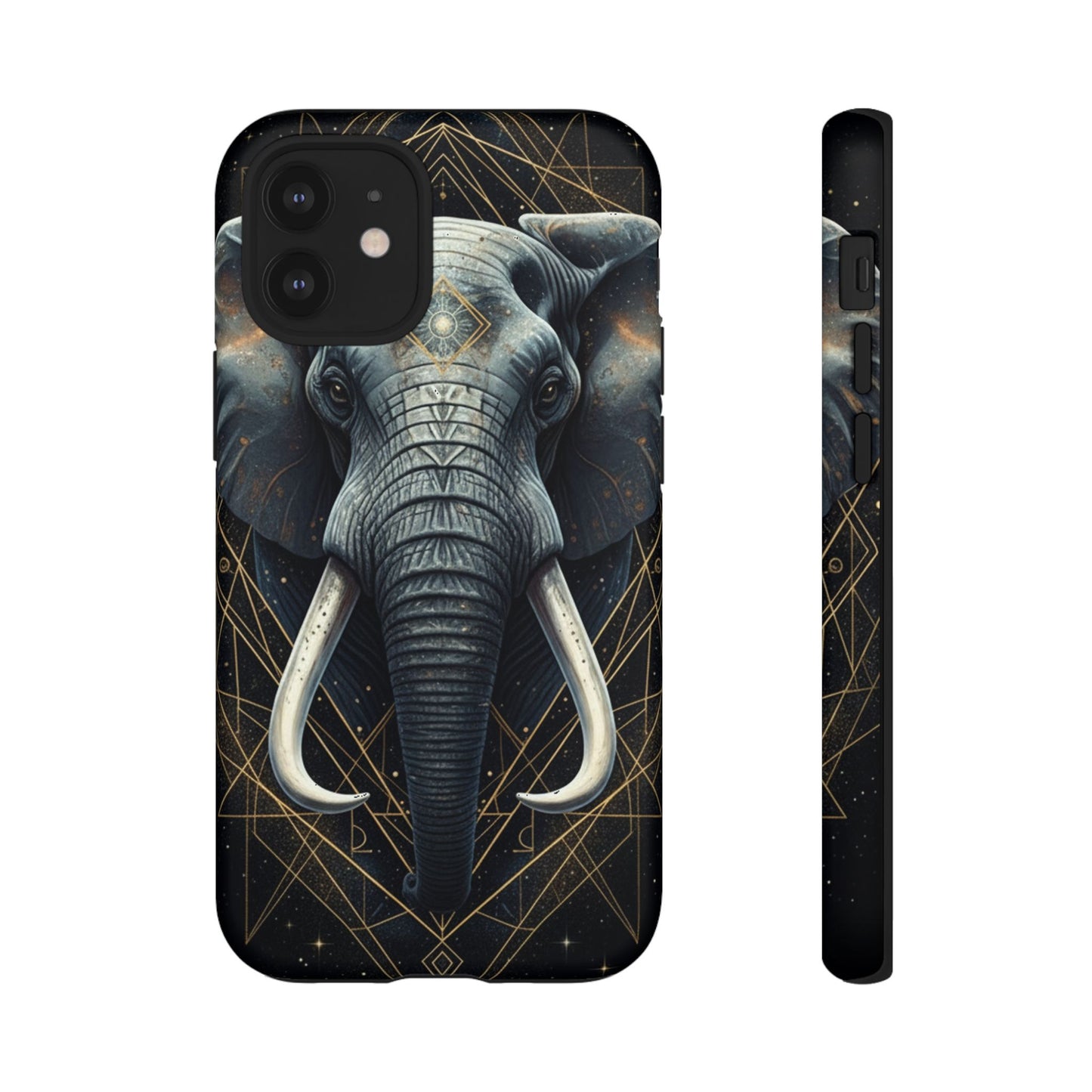 Elephant Mandala Phone Case | Minimal Gold Accent Tough Case