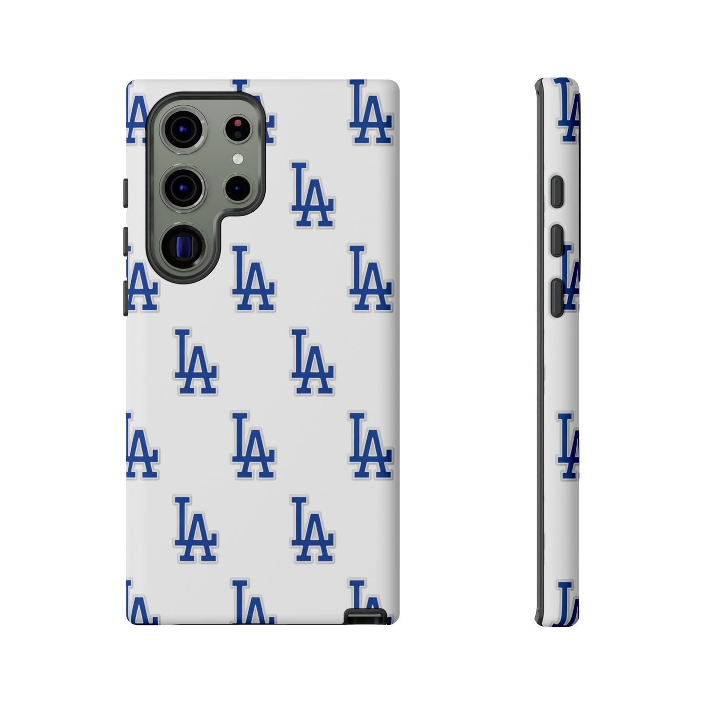 Blue LA Monogram Pattern Phone Case | Minimal Baseball Inspired Tough Cover