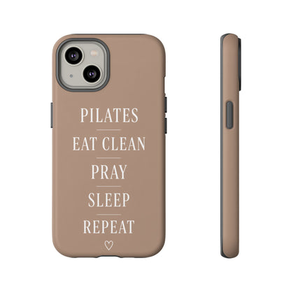 Pilates Phone Case | Eat Clean Pray Sleep Repeat Aesthetic | Wellness Girl Gift