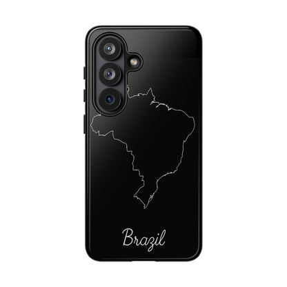 Brazil Outline Phone Case – Minimal Country Map Tough Case (iPhone, Samsung, Pixel)