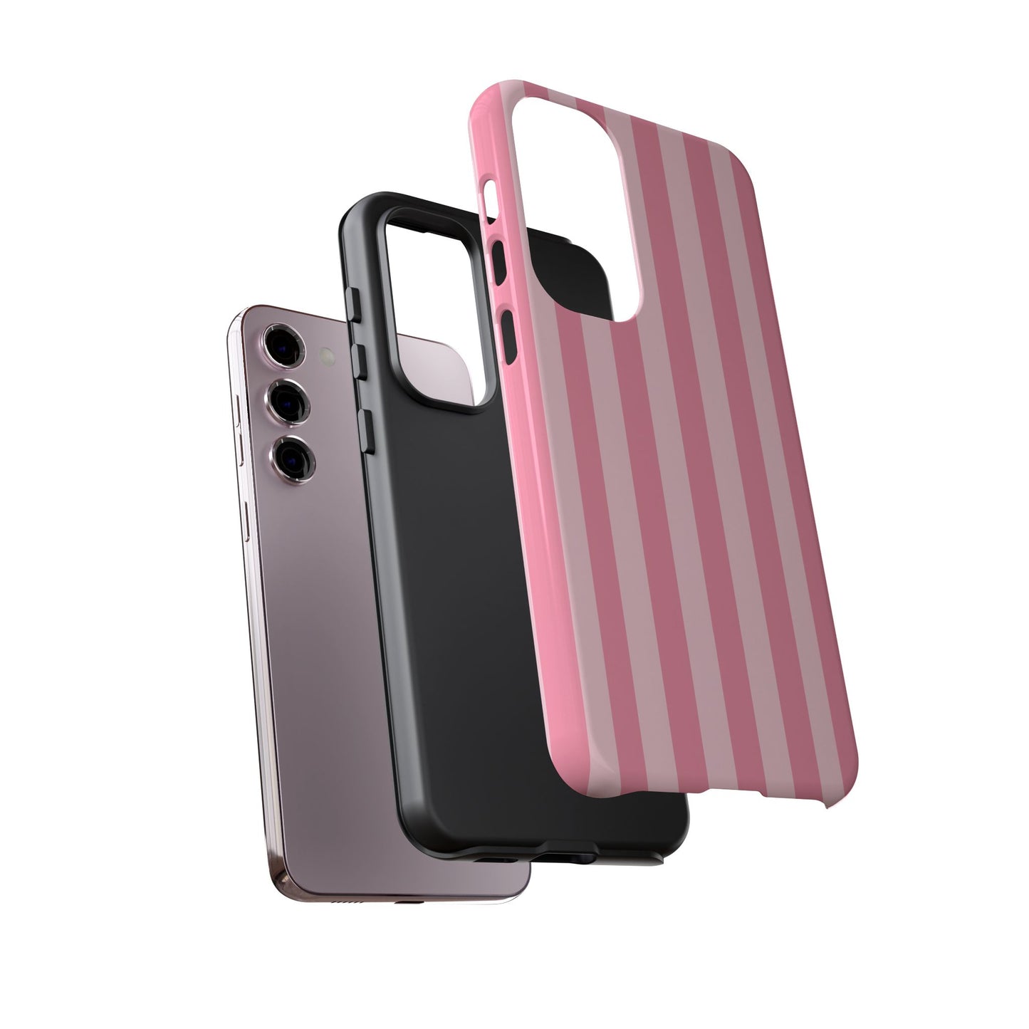 Pink Vertical Stripe Phone Case | Minimal Pastel Stripes Tough Case