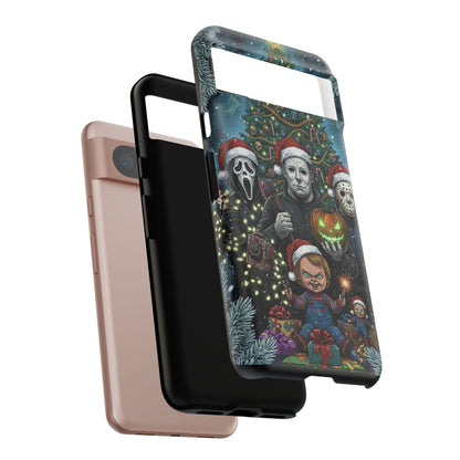Christmas Horror Phone Case – Festive Slasher Collage Tough Case (iPhone, Samsung, Pixel)