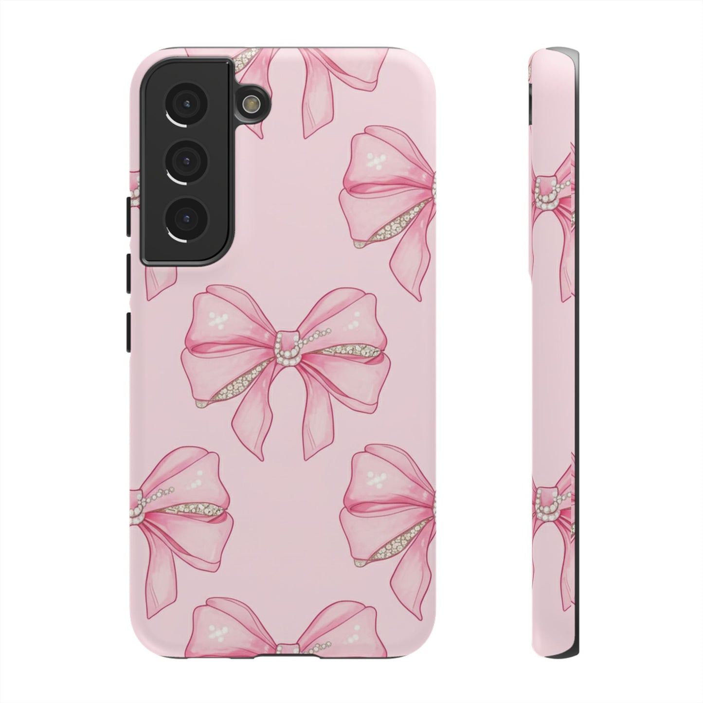 Pink Bow Pattern Phone Case | Coquette Aesthetic Tough Protective Case