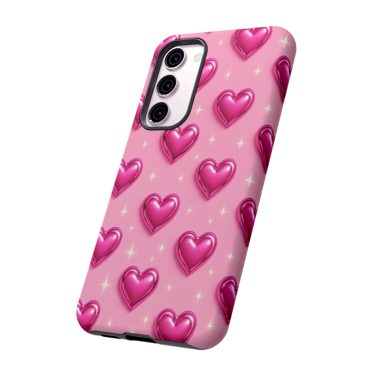 Pink Heart Pattern Phone Case | Tough Protective Case for Iphone, Samsung Galaxy and Pixel