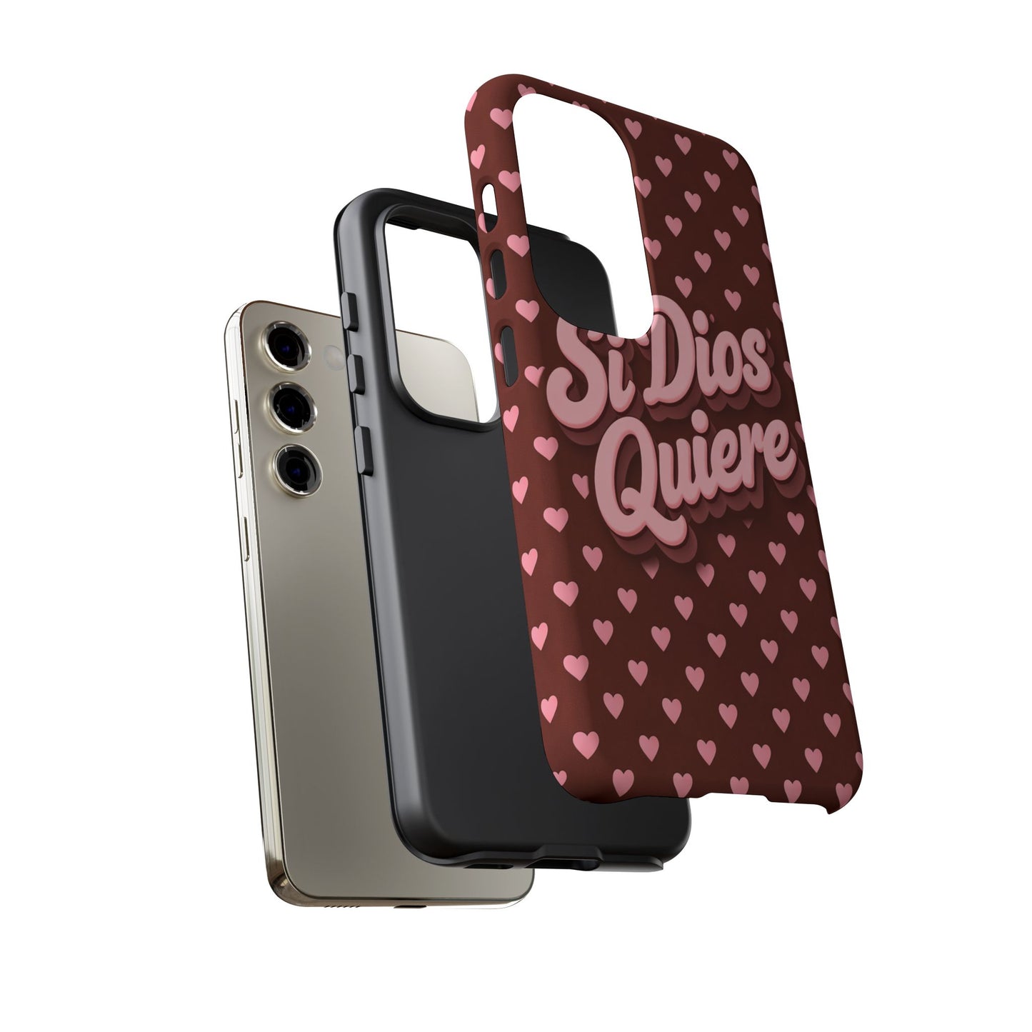 Si Dios Quiere Phone Case Latina Aesthetic Pink Hearts iPhone Samsung