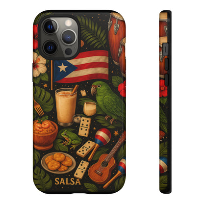 Puerto Rican Culture Phone Case | Boricua Icons Caribbean Aesthetic Tough Protective Case