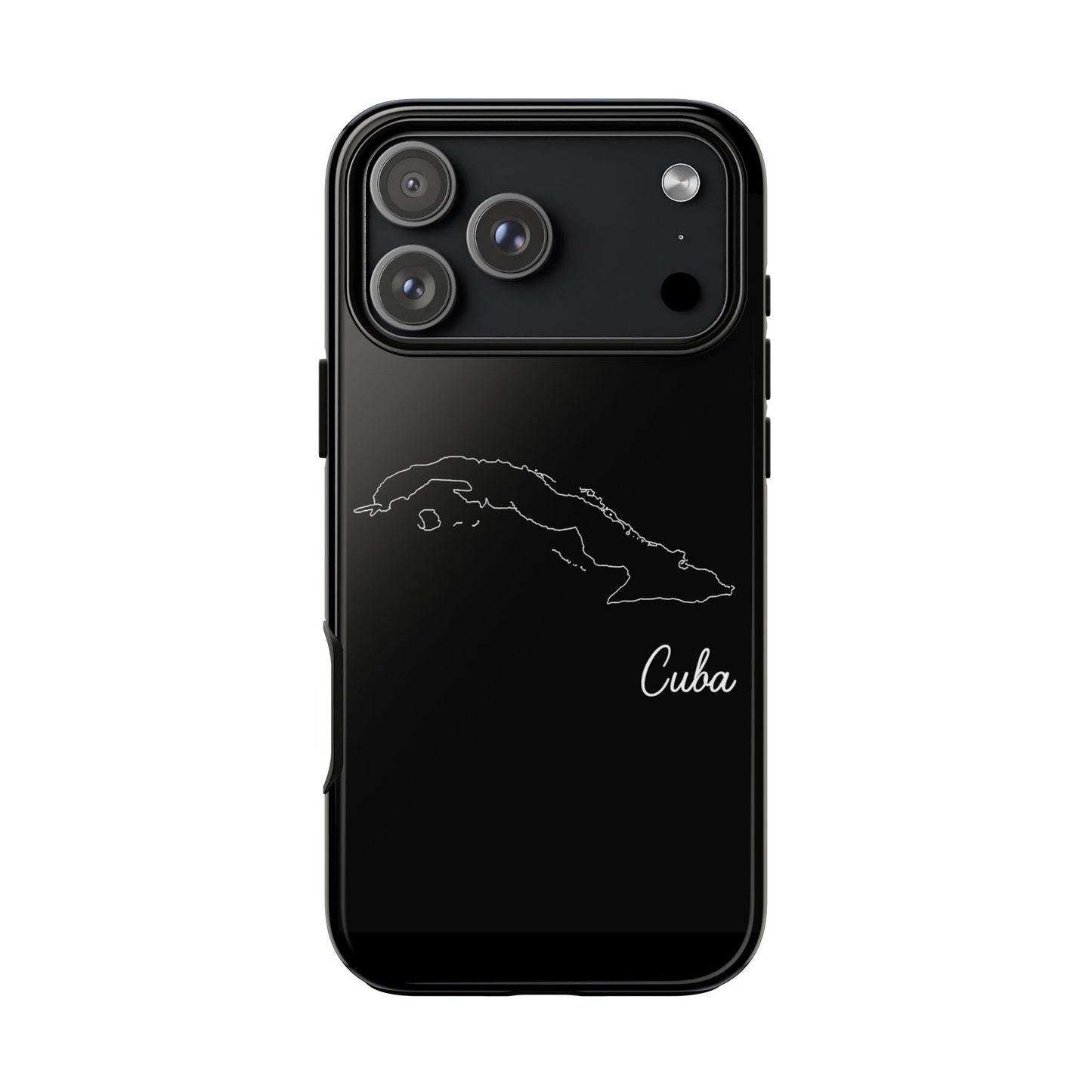 Cuba Outline Phone Case – Minimal Country Map Tough Case (iPhone, Samsung, Pixel)