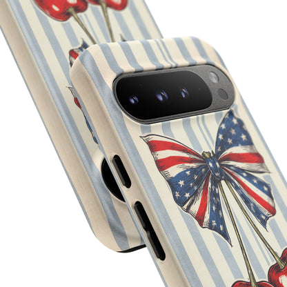 Patriotic Cherry Phone Case Americana Coquette Aesthetic iPhone Samsung
