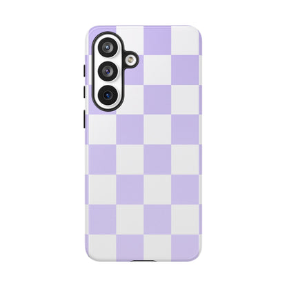Lavender Checkerboard Phone Case | Pastel Aesthetic Checkered iPhone & Samsung Tough Case