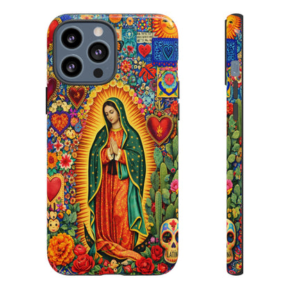 Virgin Mary Guadalupe Phone Case Mexican Folk Art Tough Cover iPhone Samsung