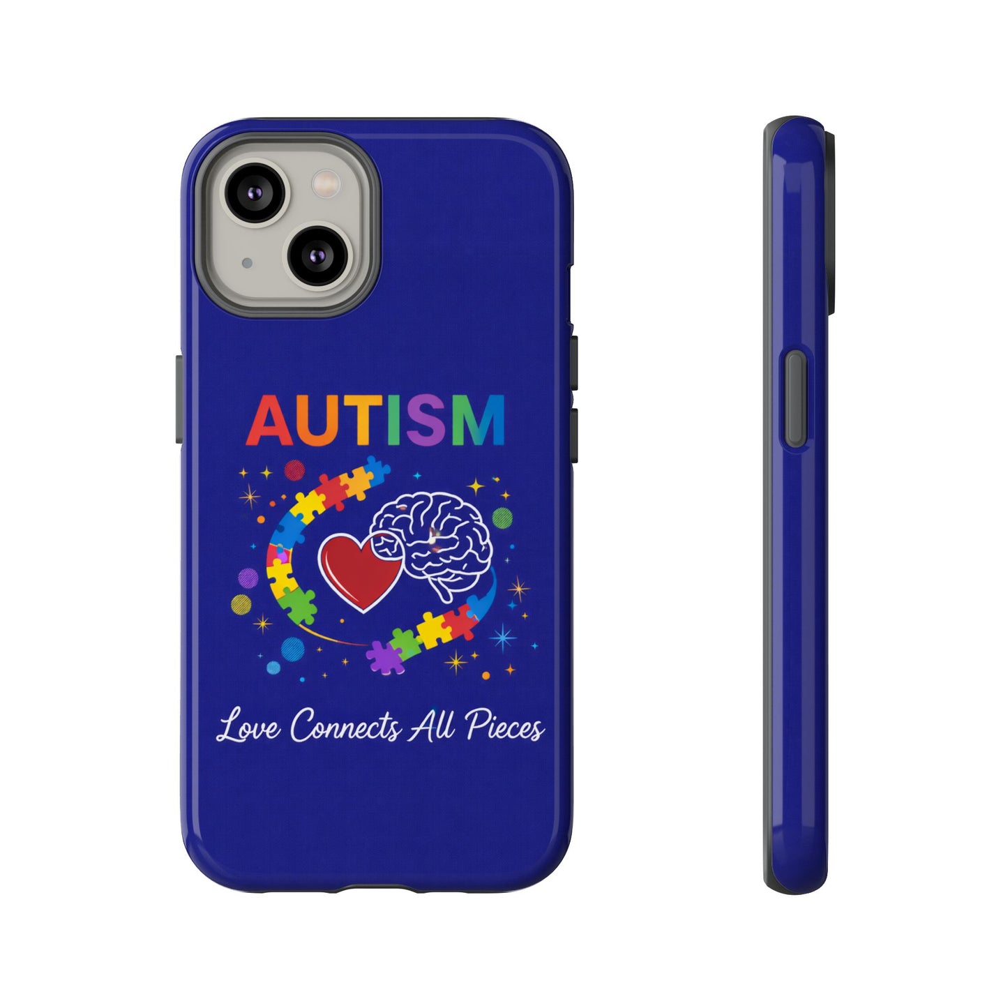 Autism Awareness Tough Case – "Love Connects All Pieces" Phone Case for Iphone, Samsung Galaxy and Pixel