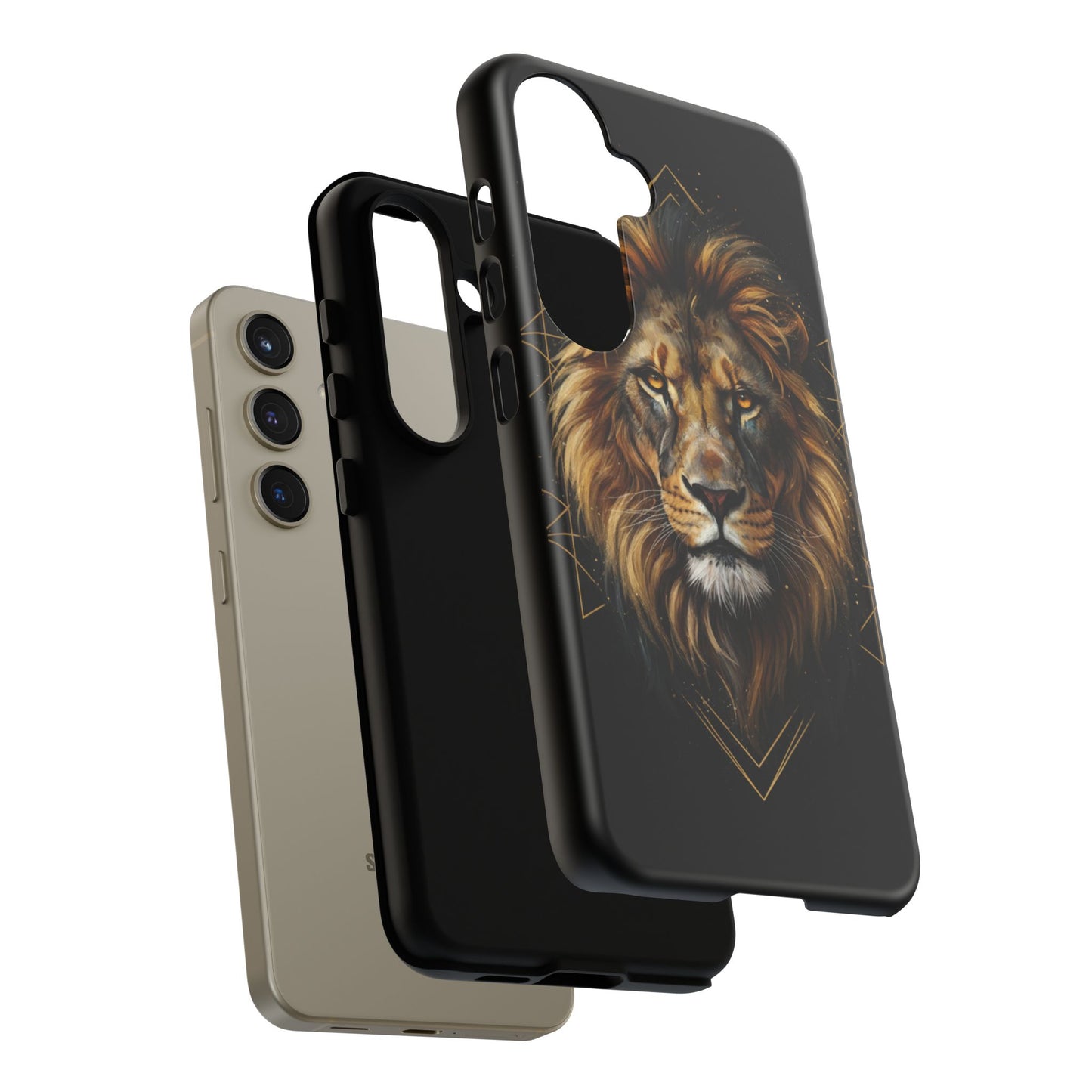Majestic Lion Phone Case – Black Gold Luxury Lion Art Tough Protective Case