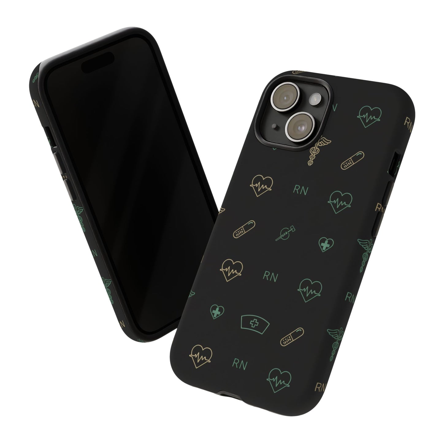 RN Nurse Phone Case – Minimal Medical Icon Pattern Healthcare Worker Tough Case