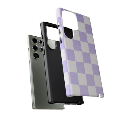 Lavender Checkerboard Phone Case | Pastel Aesthetic Checkered iPhone & Samsung Tough Case