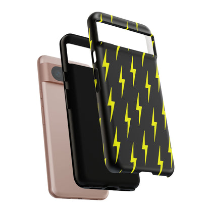Yellow Lightning Bolt Tough Phone Case | Bold Electric Pattern Case for Iphone, Samsung Galaxy and Pixel