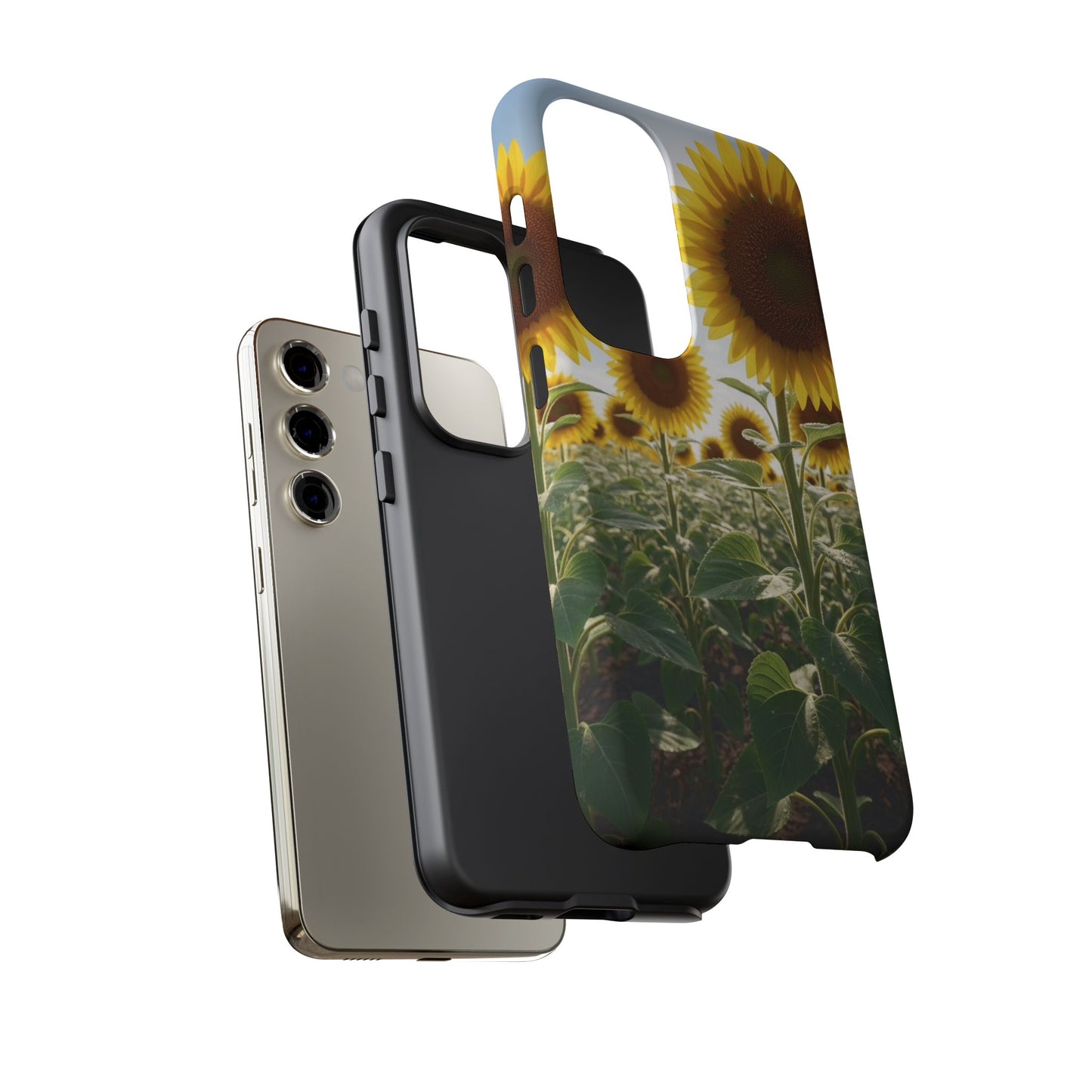 Sunflower Field Phone Case | Golden Hour Floral Aesthetic | Bright Summer Tough Case
