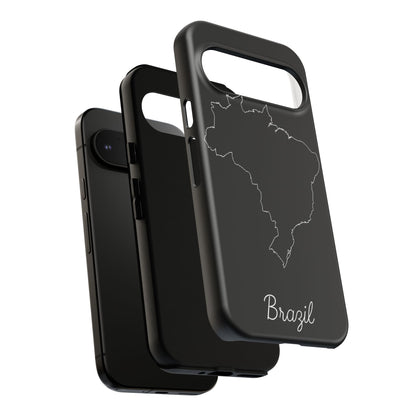 Brazil Outline Phone Case – Minimal Country Map Tough Case (iPhone, Samsung, Pixel)