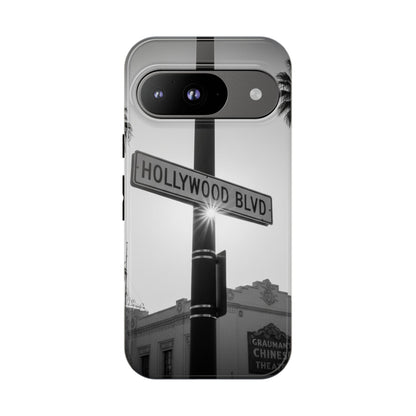 Hollywood Blvd Phone Case | Vintage Los Angeles Street Sign | Black & White LA Aesthetic