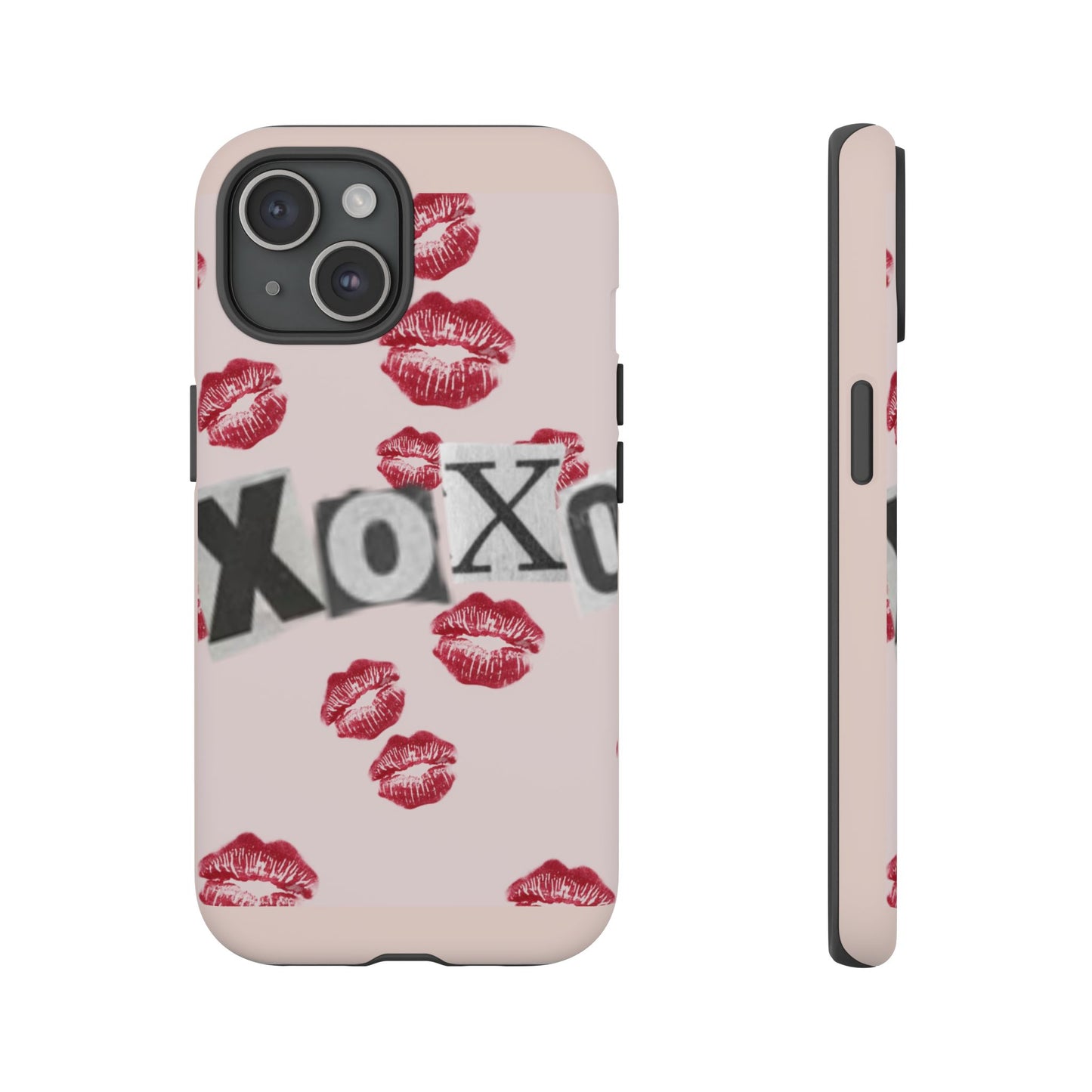 XOXO Kiss Print Phone Case | Coquette Valentine Aesthetic | Cute Pink Lipstick Kiss Tough Case for iPhone & Samsung