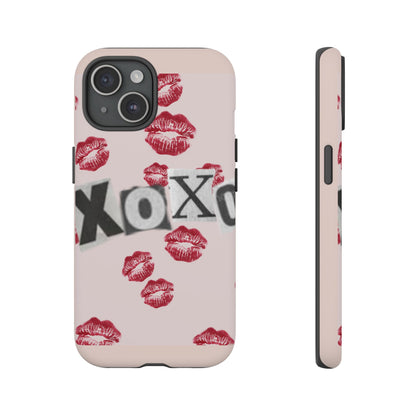 XOXO Kiss Print Phone Case | Coquette Valentine Aesthetic | Cute Pink Lipstick Kiss Tough Case for iPhone & Samsung