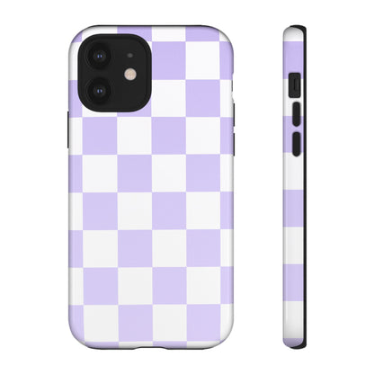 Lavender Checkerboard Phone Case | Pastel Aesthetic Tough Case
