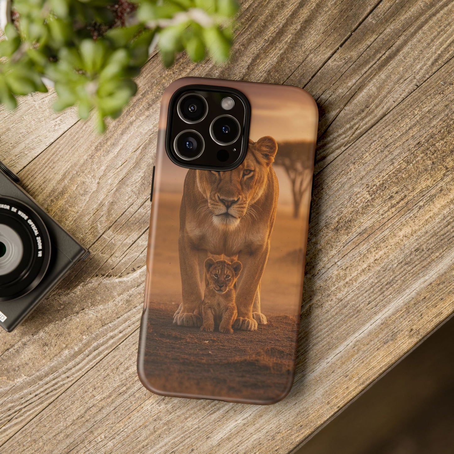 Lioness & Cub Phone Case | Safari Wildlife Tough Case for iPhone & Samsung