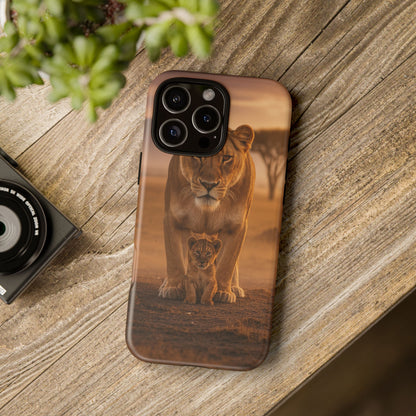Lioness & Cub Phone Case | Safari Wildlife Tough Case for iPhone & Samsung