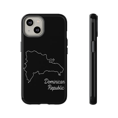 Dominican Republic Outline Phone Case – Minimal Country Map Tough Case (iPhone, Samsung, Pixel)