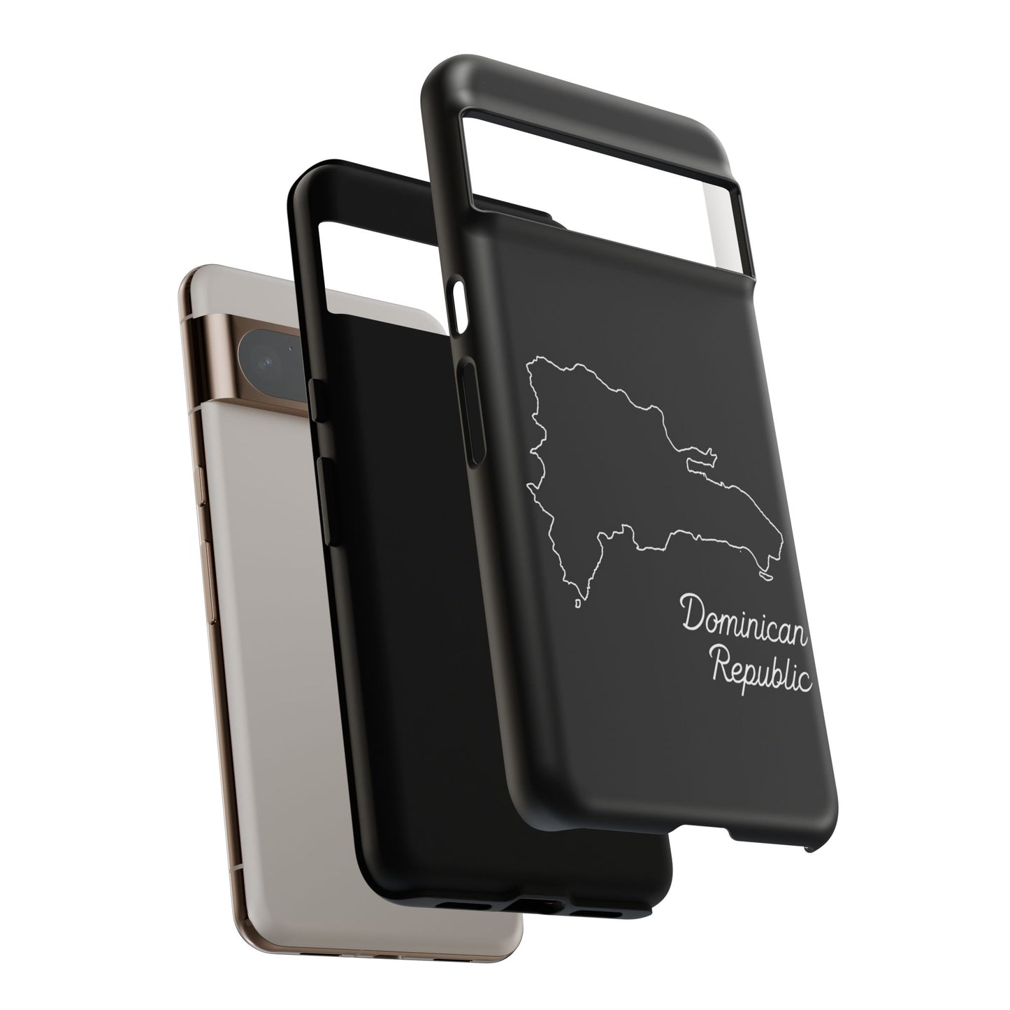 Dominican Republic Outline Phone Case – Minimal Country Map Tough Case (iPhone, Samsung, Pixel)