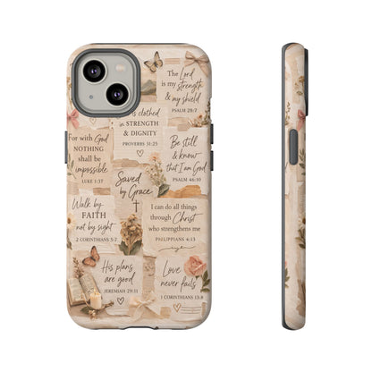 Christian Bible Verse Phone Case | Faith Scripture Aesthetic Floral Christian Case