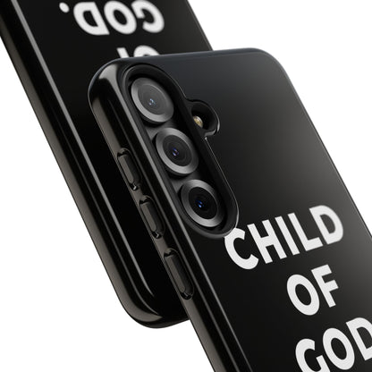Child of God Phone Case Christian Black Aesthetic Cross Tough Cover