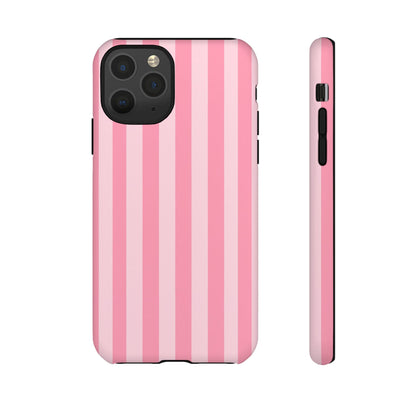 Pink Vertical Stripe Phone Case | Minimal Pastel Stripes Tough Case