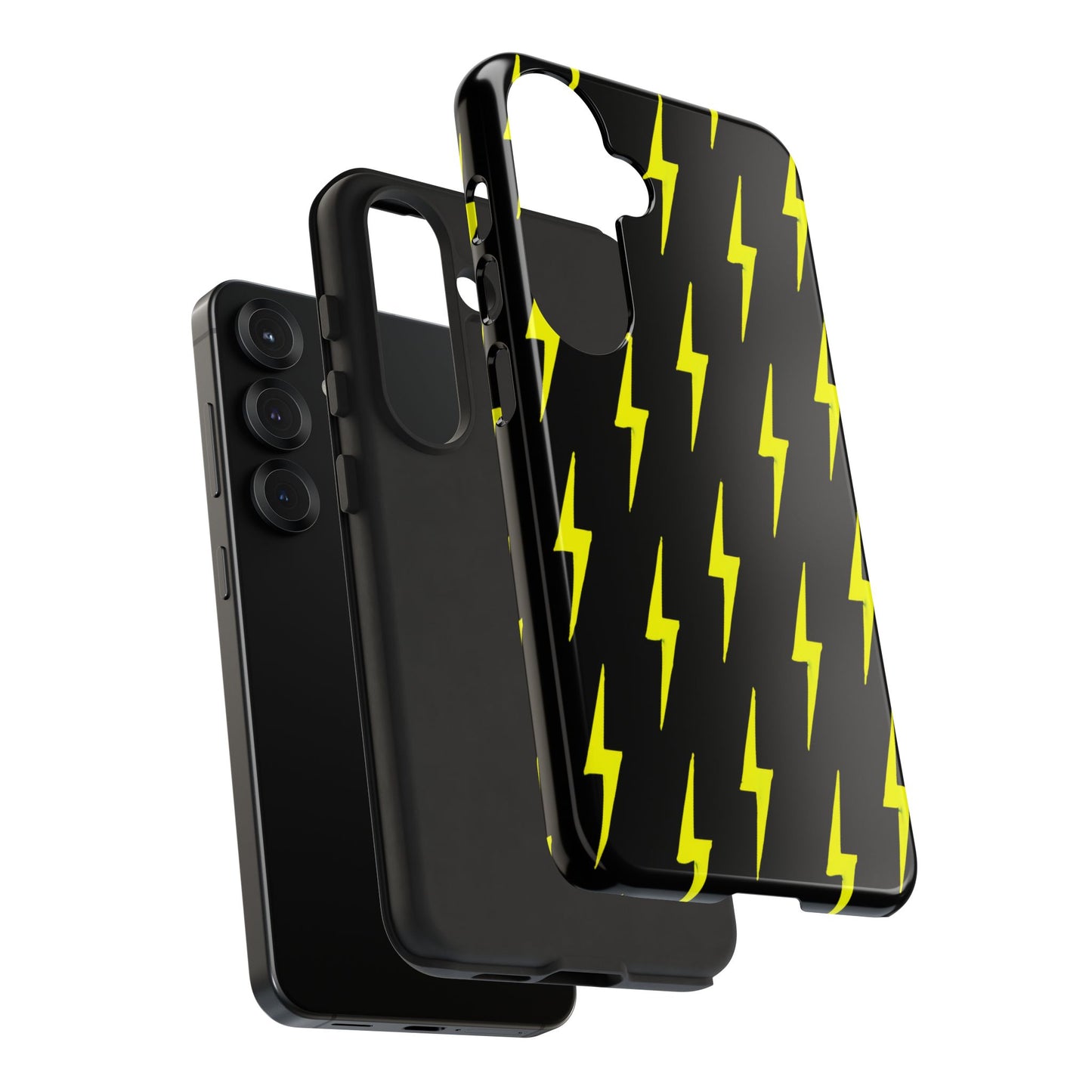 Yellow Lightning Bolt Tough Phone Case | Bold Electric Pattern Case for Iphone, Samsung Galaxy and Pixel