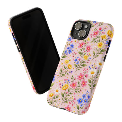 Wildflower Floral Phone Case Vintage Spring Meadow Tough Cover