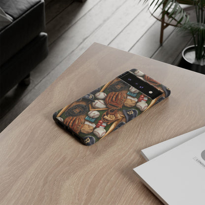 Baseball Gear Collage Phone Case – Vintage Baseball Equipment Sports Tough Case