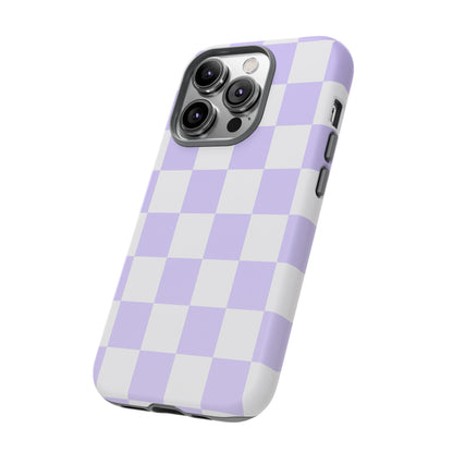 Lavender Checkerboard Phone Case | Pastel Aesthetic Tough Case