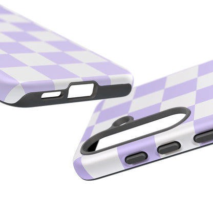 Lavender Checkerboard Phone Case | Pastel Aesthetic Tough Case