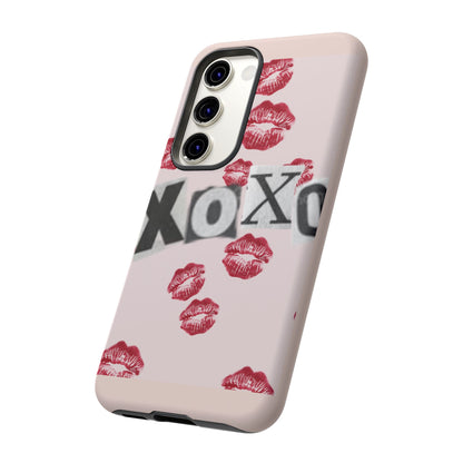 XOXO Kiss Print Phone Case | Coquette Valentine Aesthetic | Cute Pink Lipstick Kiss Tough Case for iPhone & Samsung