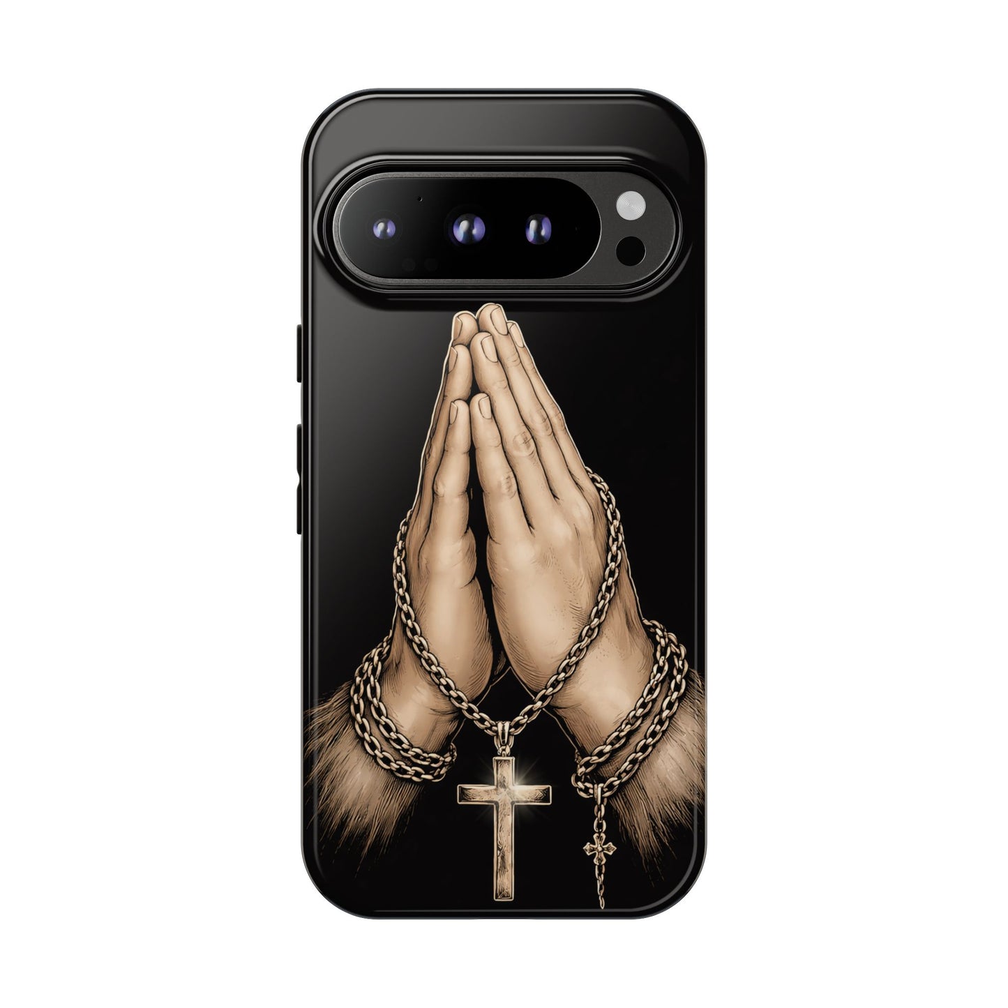 Praying Hands Cross Phone Case – Christian Faith Scripture Cover