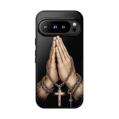 Praying Hands Cross Phone Case – Christian Faith Scripture Cover
